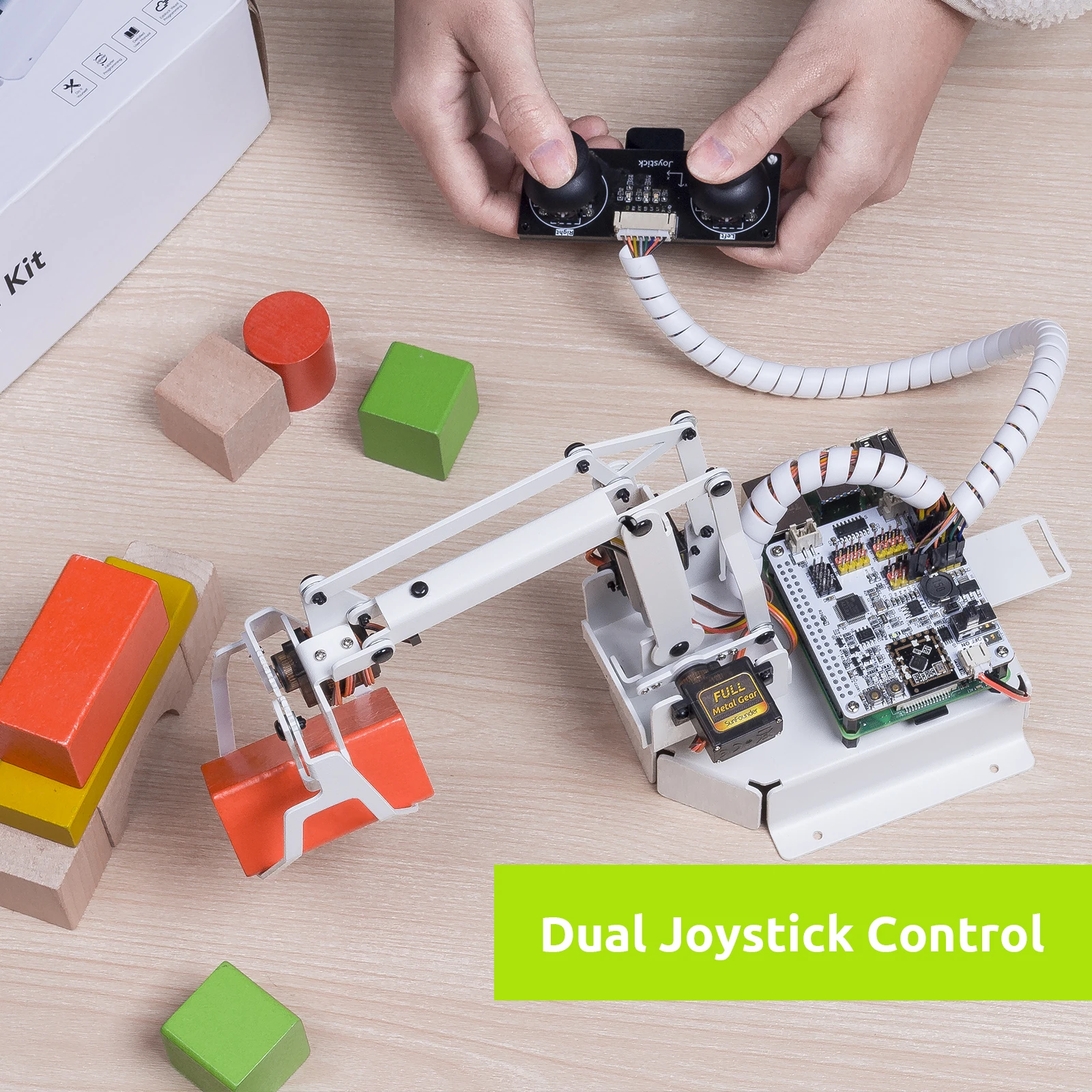 SunFounder 3 + 1 DOF Robot Arm Kit с ковшом для лопаты подвесными зажимами Электромагнитом