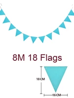 8m sky blue pennants mens bunting boys banner childrens day flags birthday friends bee wedding flags decoration supplies