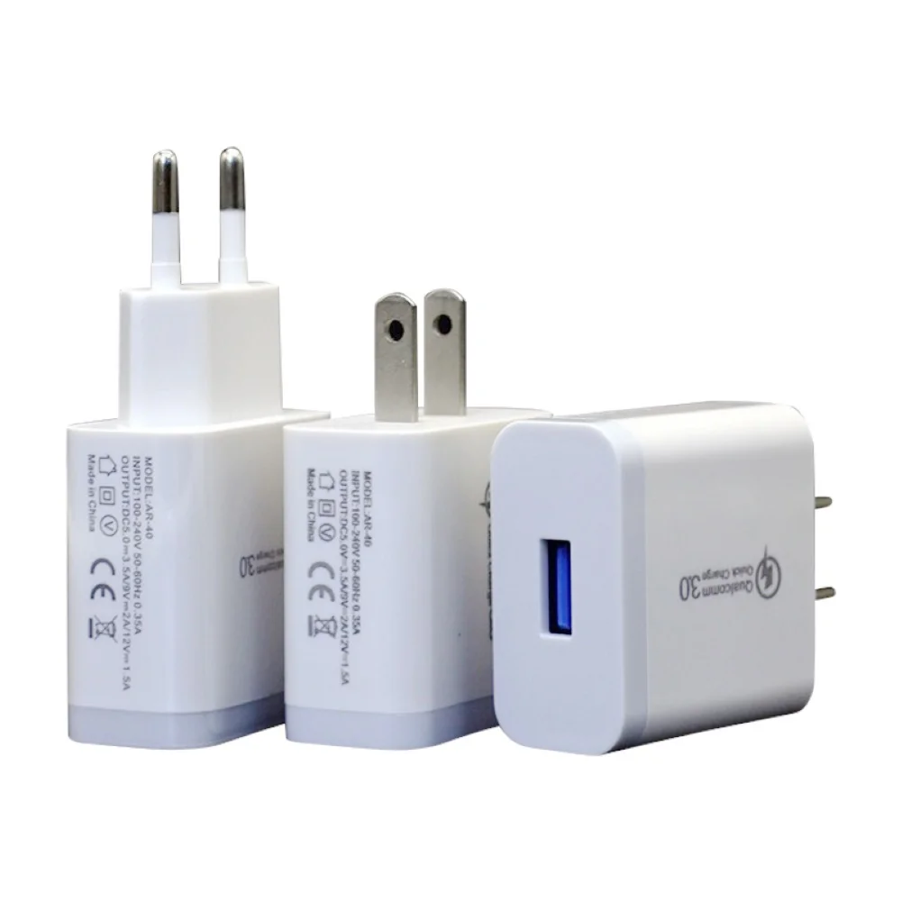 USB зарядное устройство штепсельная вилка EU/US 5V 3.5A QC3.0 одиночный в AC быстрое