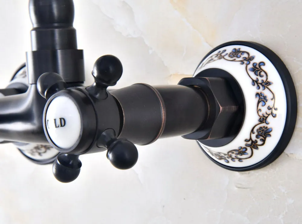 Черный Масло втирают античная латунь ванная комната кухонная раковина смеситель