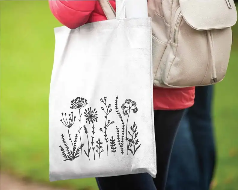 Сумка-тоут Wild Flower-сумка с принтом диких цветов-сумка для книг природы-Botanical Одуванчик, подарок для шоппинга гардерсканвы, сумка через плечо