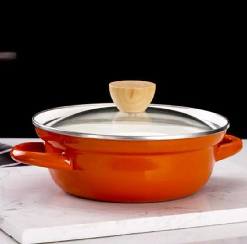 Кастрюля для супа эмалированная кастрюля с двумя ушками тушения домашняя посуда