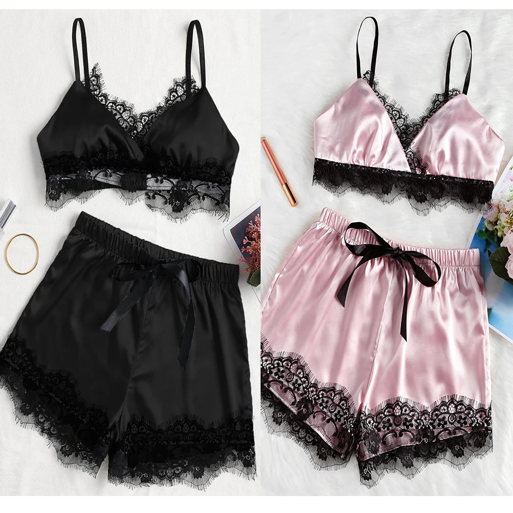 

Sexy Dress Lace Satin Sleepwear Women Ladies Night Dress Lingerie Nighties Exotic Apparel Nightdress Robe Sets Gown Nightgown