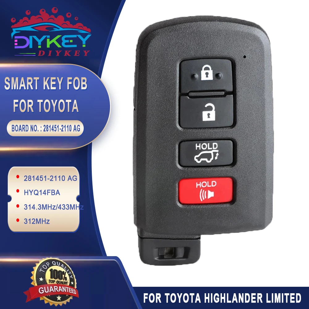 

DIYKEY 281451-2110 AG плата для Toyota Highlander Limited Sequoia 2014-2020 смарт-ключ без ключа дистанционный брелок HYQ14FBA
