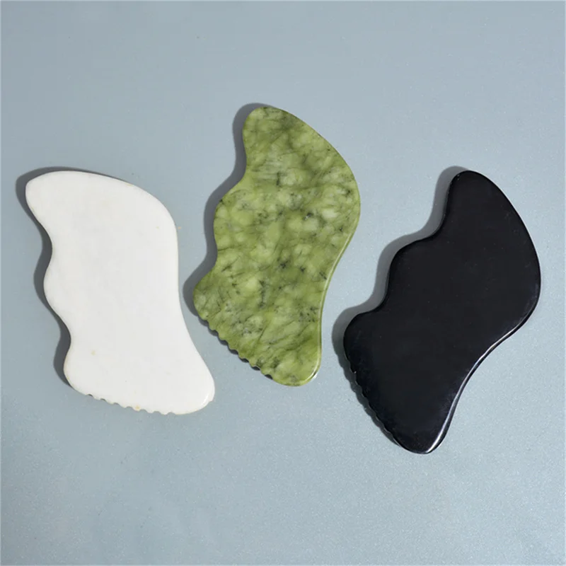 

1Pcs Gouache Scraper White Jade Gua Sha Board Natural Stone Scraping Massage Tool For Body And Face Relaxation Detox Beauty Care