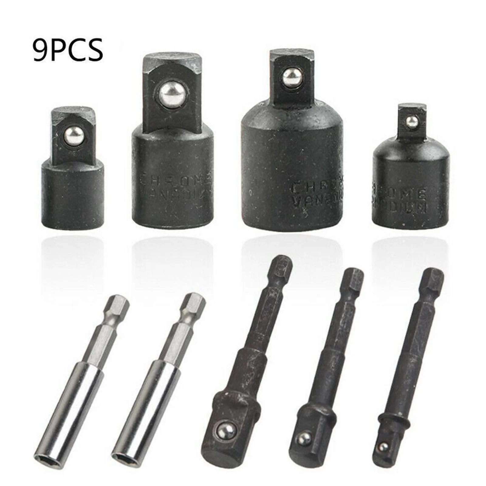 

9Piece Drill Socket Adaptor Converter Power Extension Kit Impact Hand Tool