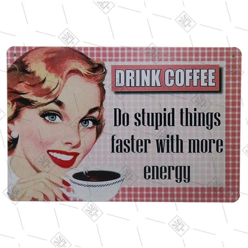 Металлическая пластина для горячего кофе напитков бара постер Декор стен паба