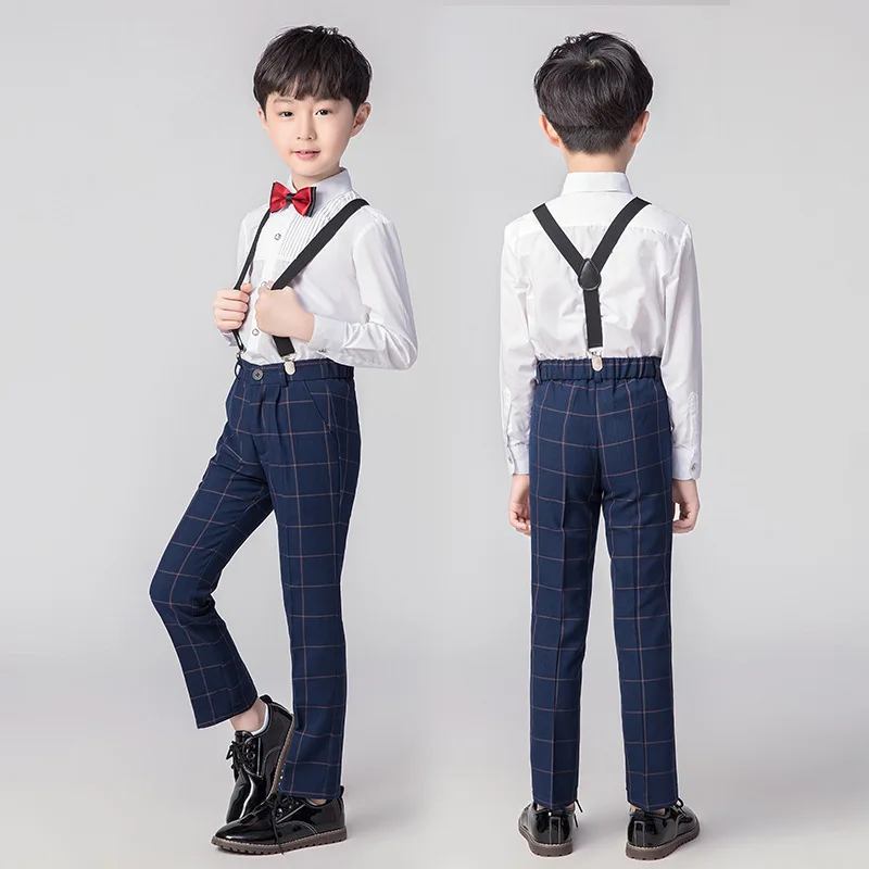 

Детский костюм на день рождения 2020, Свадебный костюм с цветочным принтом для мальчиков, платье для школьников, рубашка на бретельках, брюки ...