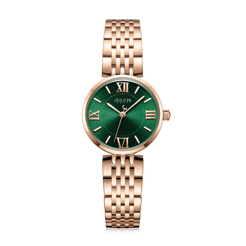 

Часы Julius женские, в стиле ретро, Япония, Mov, не часы, элегантные, стразы, браслет из нержавеющей стали, Подарочная коробка для девочек