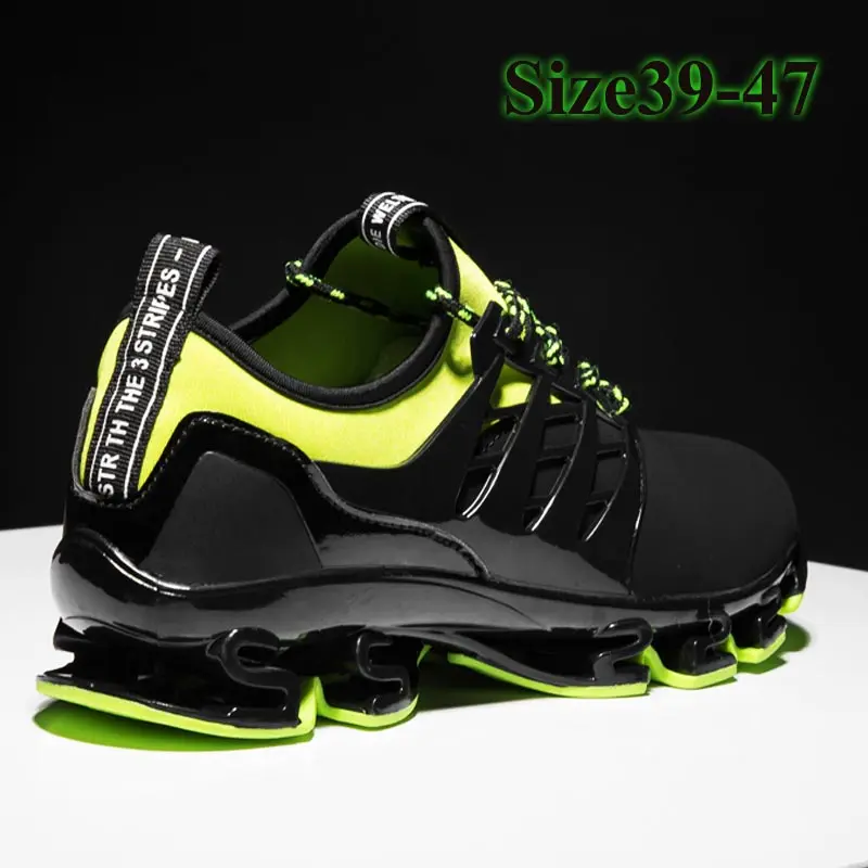 Zapatillas deportivas transpirables con cámara de aire para hombre, calzado deportivo de talla grande, color negro, verde y GME-2219, 2021