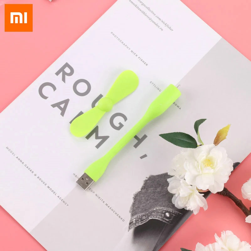 Green Xiaomi Портативный Гибкий мини USB вентилятор гибкие съемные USB гаджеты низкая мощность для банка питания для ПК для ноутбука для OTG - Color: Green
