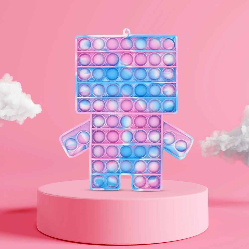 

Fidget Toys Robot Blue Pink Tie-Dye Silicone Push Bubble Anti-Stress Decompression Toys Children Sensory Stress Reliever Toys