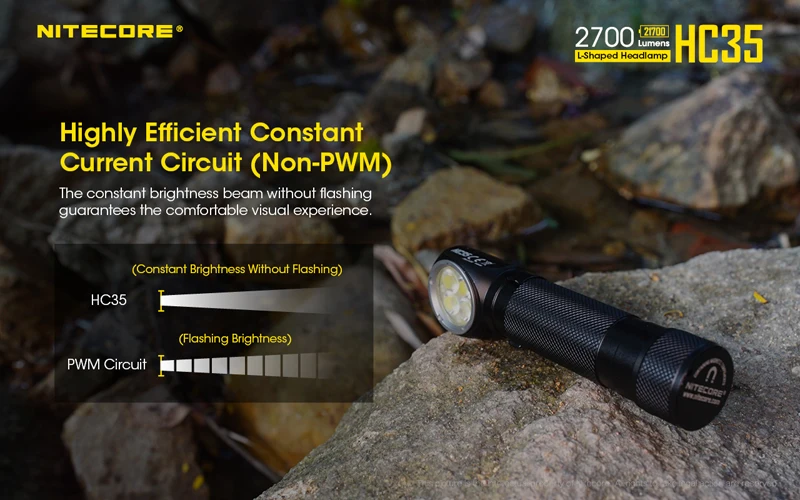 2700 люмен Nitecore HC35 4 x CREE XP-G3 S3 светодиоды следующего поколения 21700 Г-образный налобный фонарь с аккумулятором 4000 мАч