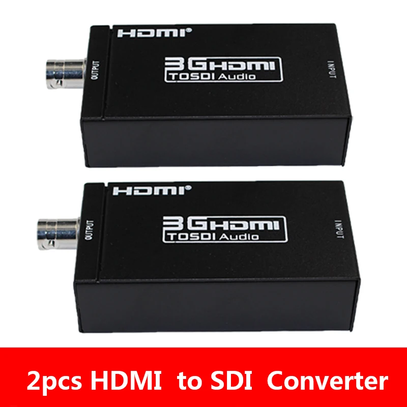 2 шт HDMI To SDI SD HD 3G видео конвертер с EU UK или свяжитесь нами AU Мощность адаптер|Кабели