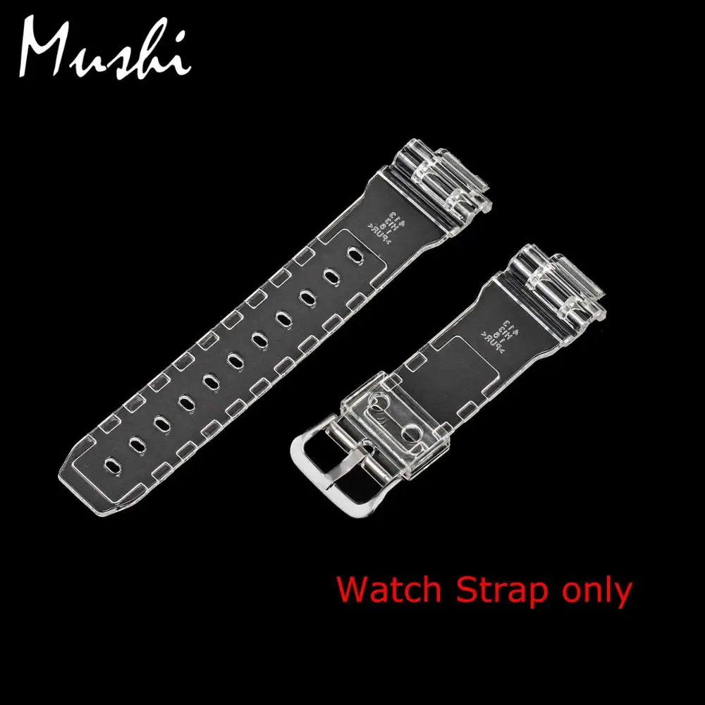 Watch Strap Часы Ms ремешок для Casio DW-5600 GWX-5600 GW-5000 прозрачный Для мужчин часов булавки ремешок с пряжкой для часов, коробка для часов+ инструмент - Цвет ремешка: Watch Strap