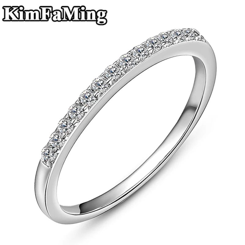 

Simple Light Luxury Silver Casual Rings for Women/Men High Quality Minimalist Statement Jewellery Cubic Zircon Pave Setting R152