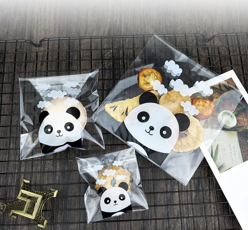 200 шт. панда самоклеющиеся полиэтиленовые пакетики для печенья конфеты выпечка