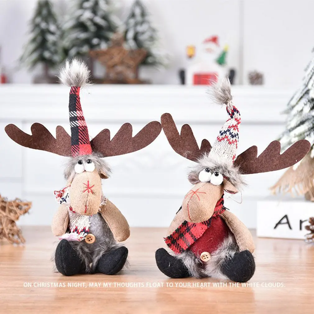 

2pcs Christmas Ornaments Gift Elk Doll Pendant Decoration Ornaments Elk Doll Doll Pendant Cute Ornaments For Christmas Tree