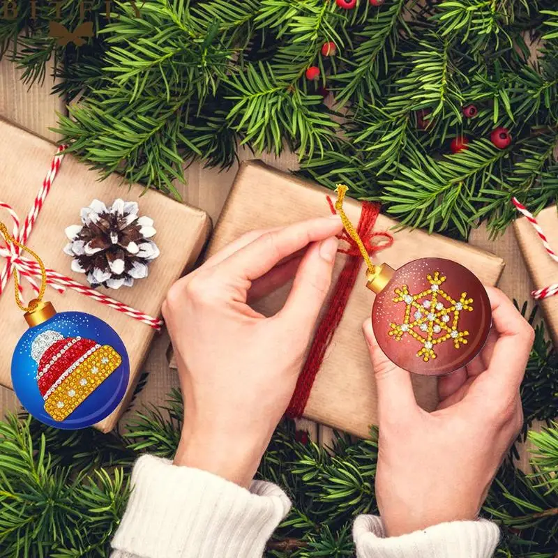 10 шт. DIY Алмазная картина Счастливого Рождества Рождественская елка Висячие подвесные украшения Рождественские украшения Natal Navided