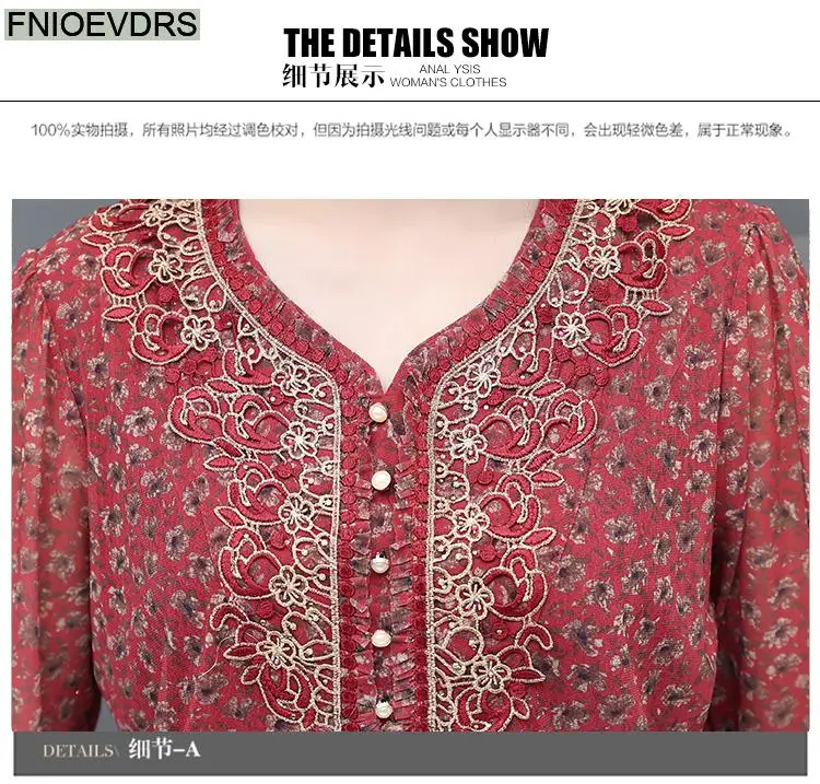 

Plus Size Clothes M-5XL New Arrival European Style Women Fashion Casual Floral Printing Retro Vintage Tunic Tops Long Blouse