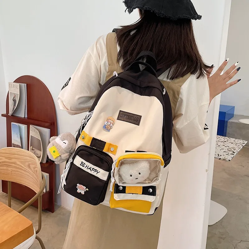 Новинка лета 2021, Модный женский рюкзак, вместительные рюкзаки со множеством карманов, нейлоновые водонепроницаемые школьные рюкзаки