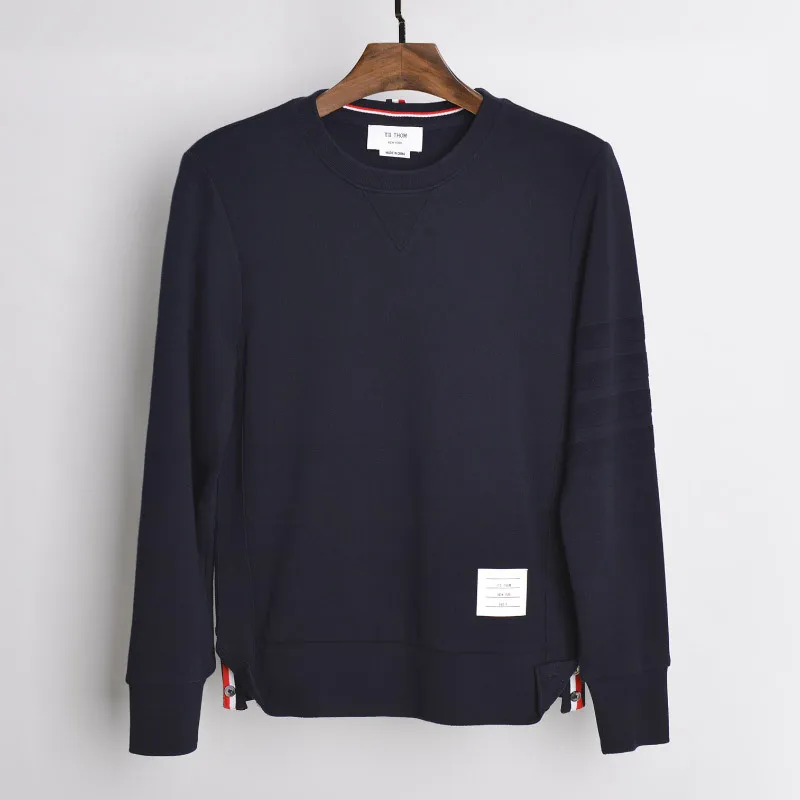 

THOM 2021 Tb men's Honeycomb bead jacquard o-neck long sleebe sweatshirts sport casual pullovers men 100% cotton tops male
