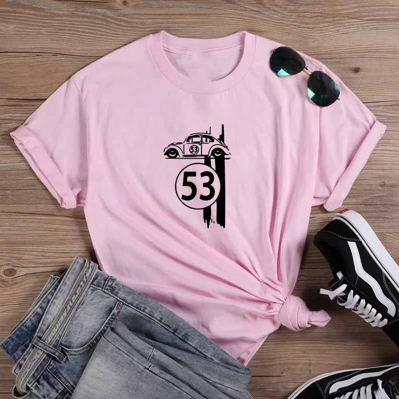 

Cool Short Sleeve Car Funny T Shirts Women Short Sleeve O-neck Tee Shirt Femme Cotton Tshirt Women Top Loose Camiseta Mujer