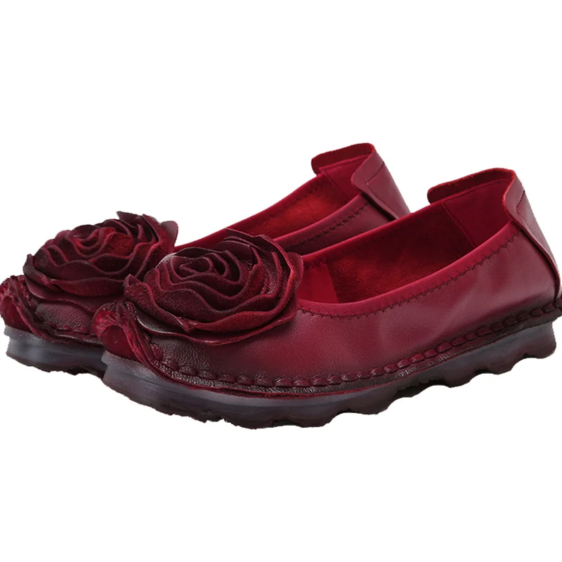 Женские туфли на плоской подошве GKTINOO однотонные винтажные ручной работы с