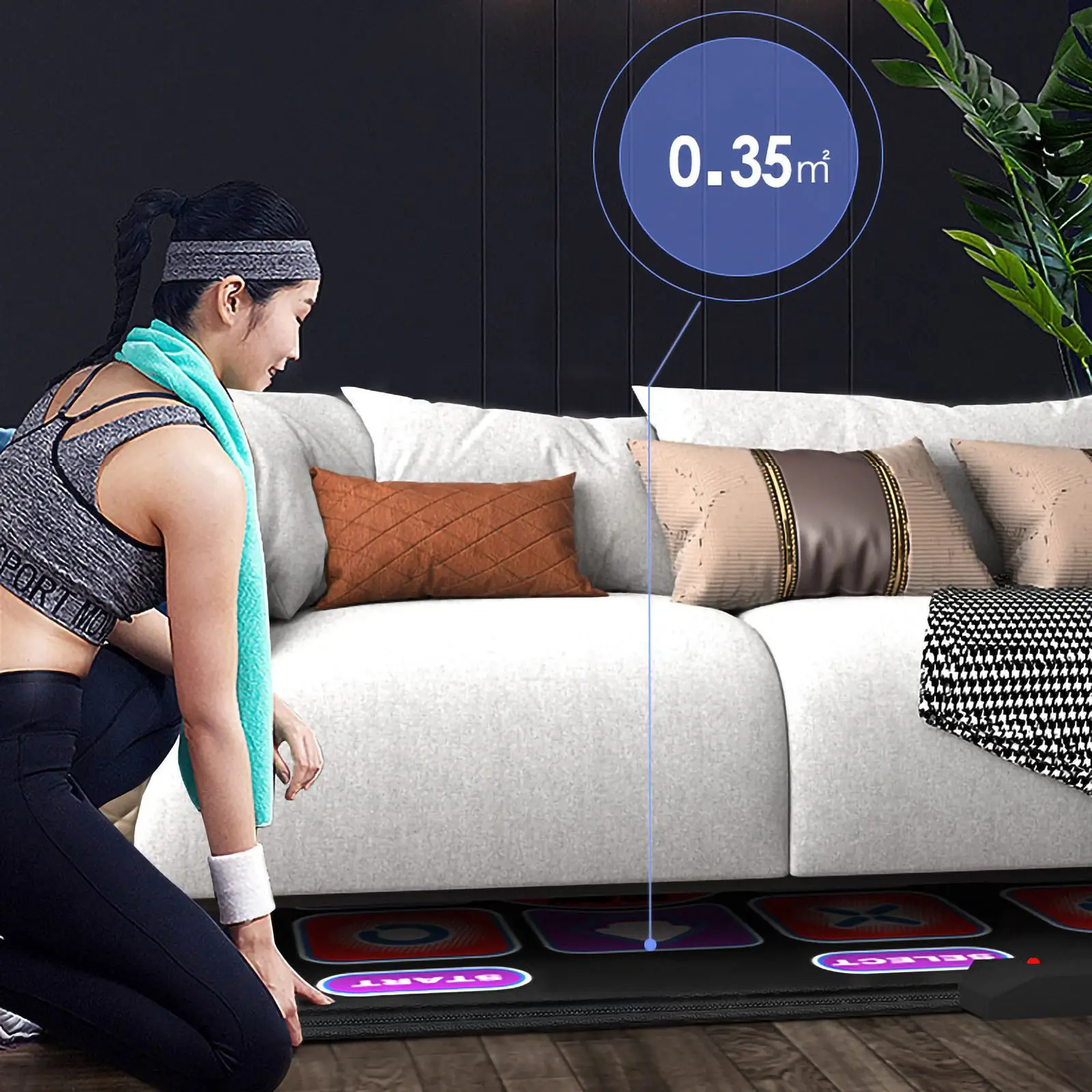 

USB 80x90cm Dance Gaming Mat For 1 Player Anti-Slip Dancing Blanket Dance Pad Compatible For PC Laptop Home Entertainment