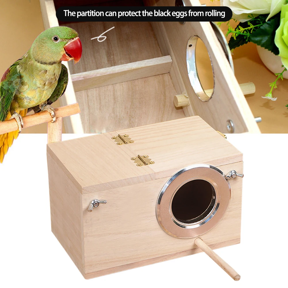 

Parakeet Nest Box Bird House Budgie Wood Breeding Box for Lovebirds Parrotlets Mating Box