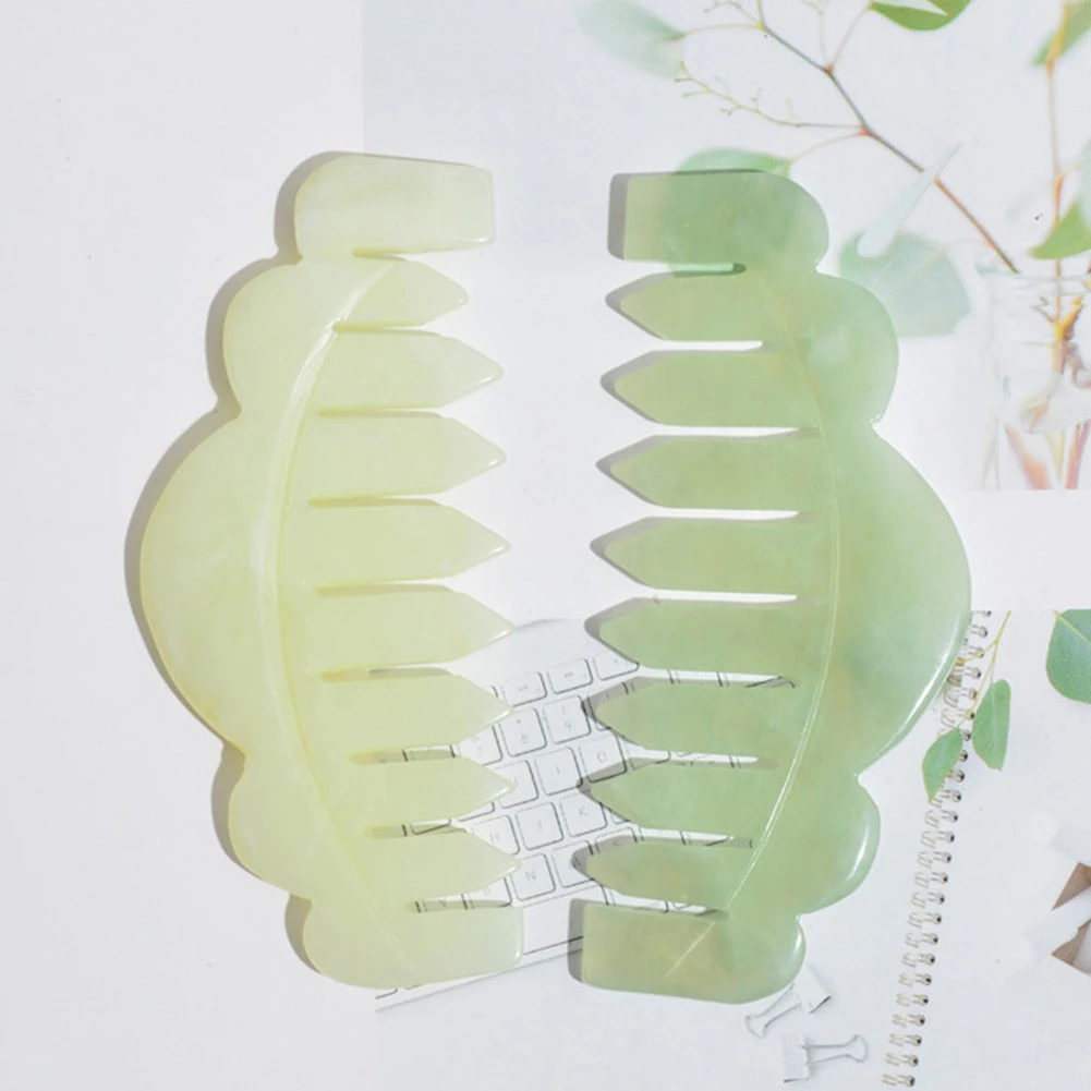 

Натуральная Нефритовая расческа для волос, массажер для головы, искусственная щетка для волос в стиле ретро, гуаша