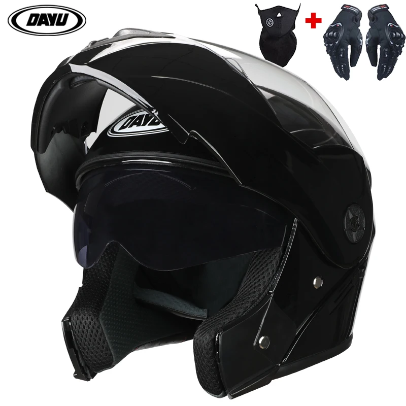 

New Motorcycle Double Visor Helmet Woman Flip Up Helmets Motorbike Man Helmets Casco Moto Full Face Motorcycle Knight Helmet