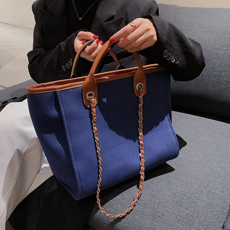 

Large Capacity Fashion Shopping Tote Luxury Designer Chain Shoulder Bag Handbag and Purse for Women 2021 Brand Simple Travel Bag