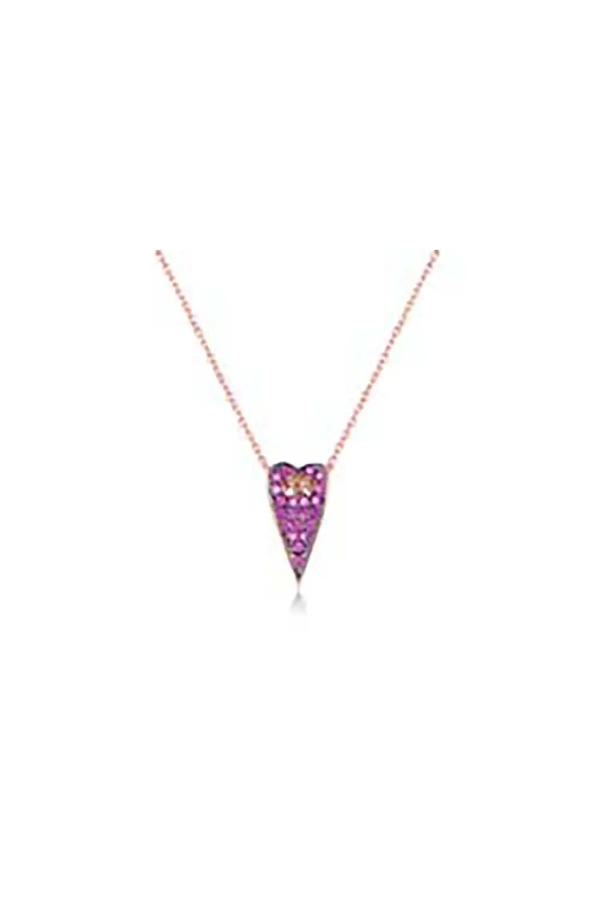 

Pink Cubic Zirconia Big Heart Silver Necklace