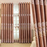 new curtain embroidered flannel floor to ceiling window shading finished product curtains for living dining room bedroom