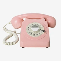 Corded Pink Telephones Classic Rotary Dial Home Office Phones Antique Vintage Phone 1930s Old Fashion Telephones