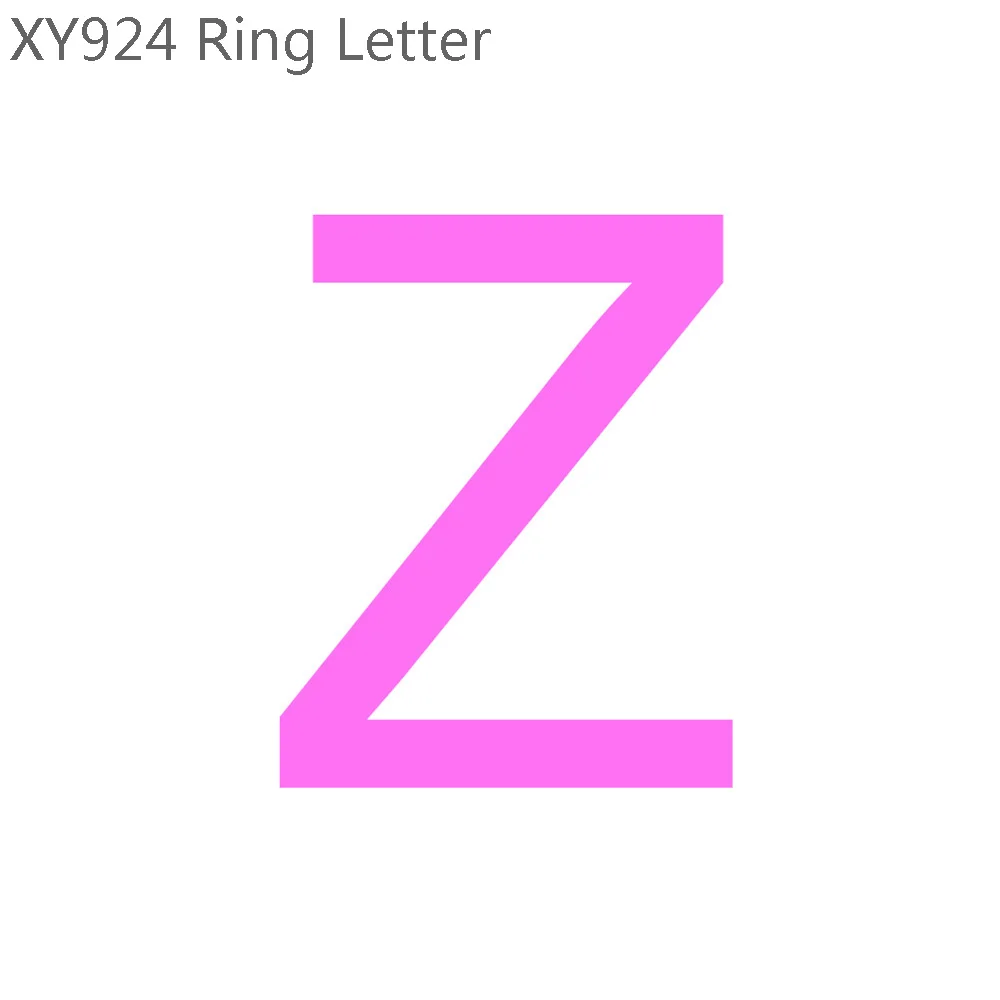 Letter Z Trusta 925 Твердые ювелирные изделия из настоящего стерлингового серебра 26 букв A-Z коктейльное кольцо Размер 5 6 7 девочек Дети Рождественский подарок XY924 - Цвет основного камня: Letter Z