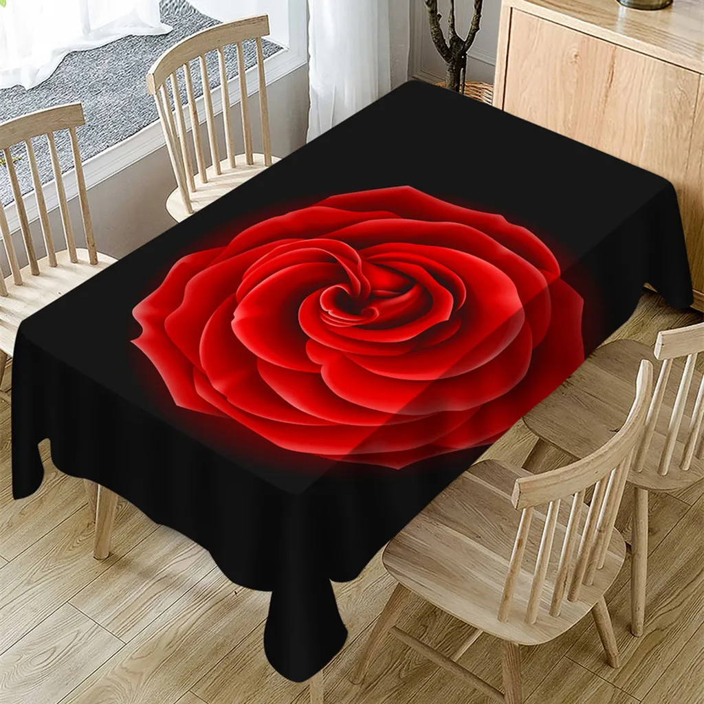 Прямоугольная скатерть в виде красной розы|Скатерти| |