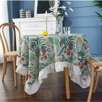 round cotton tablecloth european retro colored lotus leaf table cloth party decoration table cover dining kitchen decor
