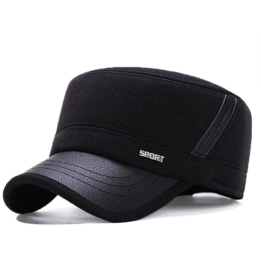 

Winter Military Cap Men's Military Cap For Male Warm Tab Outdoor Thick Fleece Sports Women's Hat BQM206