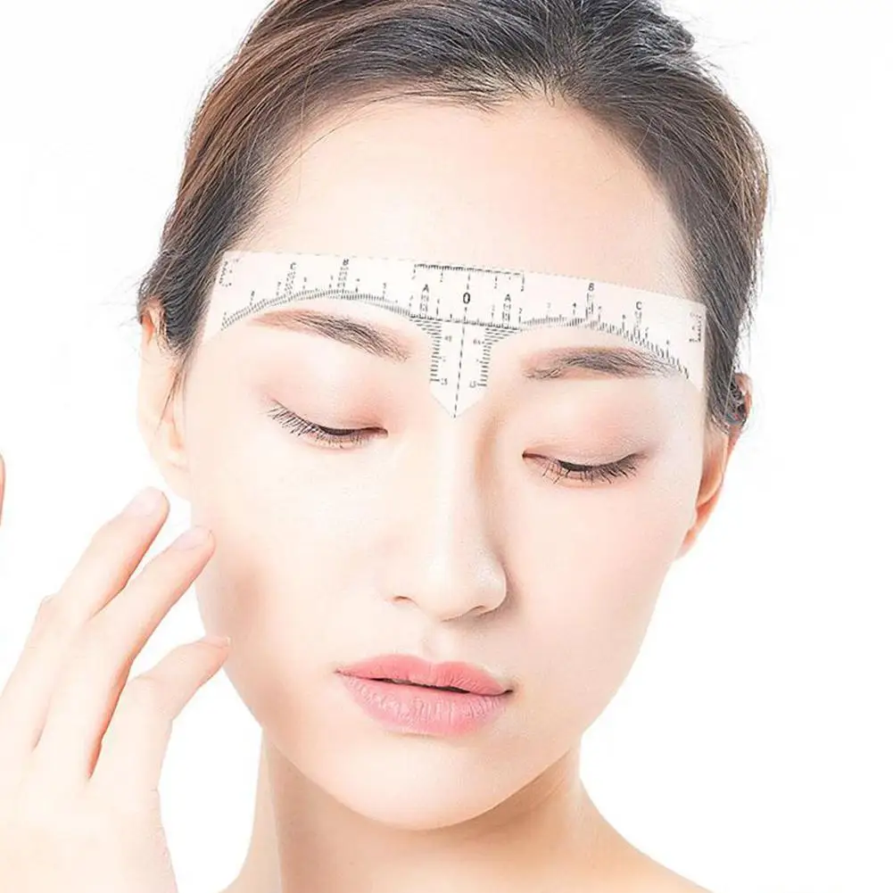 

50 Sheets Eyebrow Ruler Sticker Eyebrow Auxiliary Tape Semi-permanent Tattoo Makeup Tool Disposable Transparent Thrush Artifact