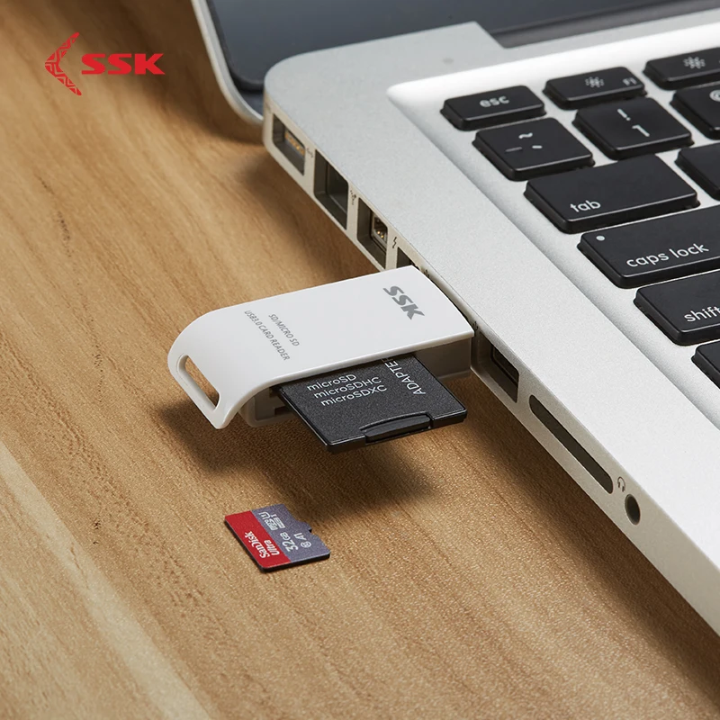 SSK кардридер USB 3,0 для SD микро-sd SDXC TF кард-ридер для ноутбука планшета смарт-карт памяти адаптер синий белый