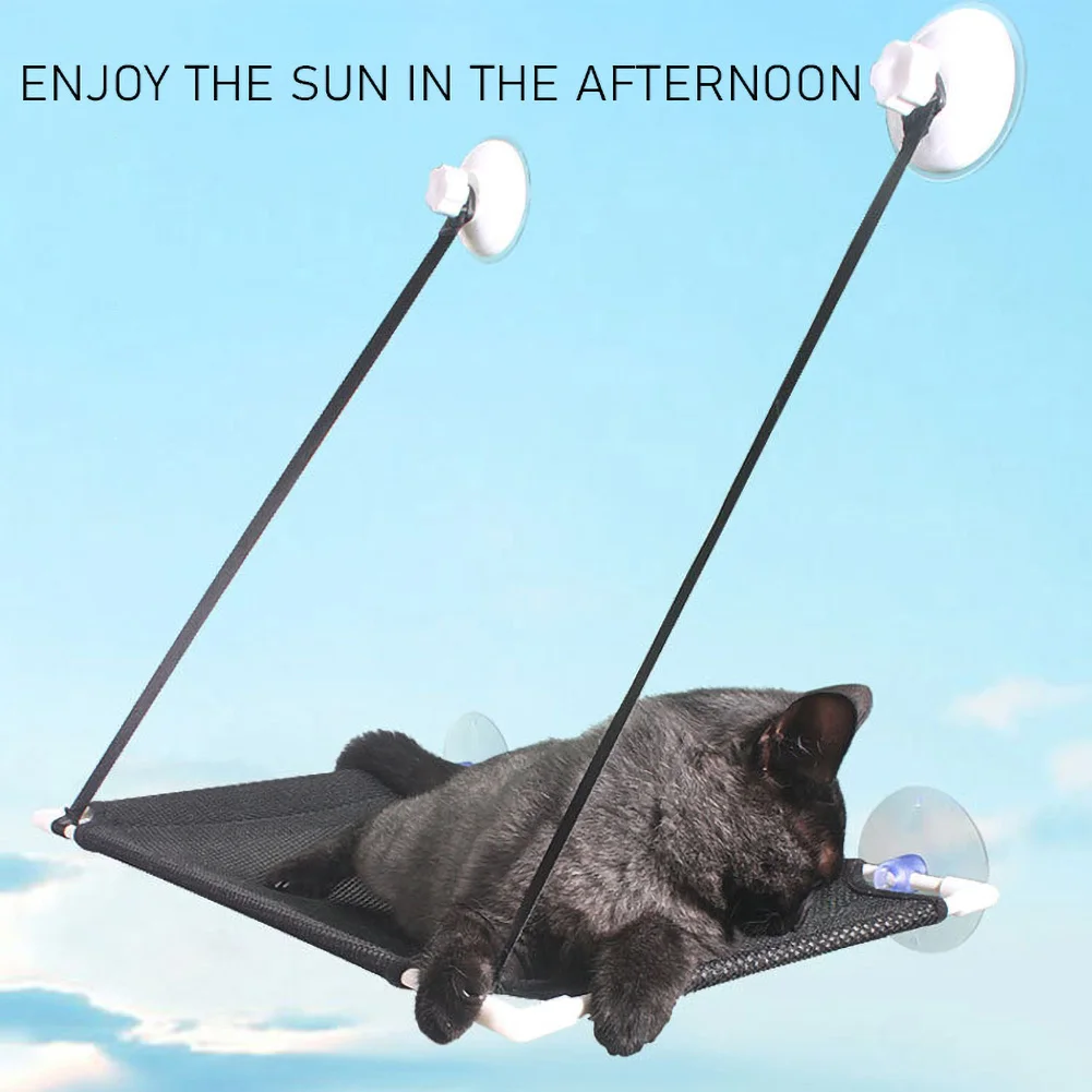 

Sunny Single Layer Cat Hammock Window Mounted Pet Seats Breathable Mesh Kitten Suction Cup Sleeping Bed Playing Hanging Shelf
