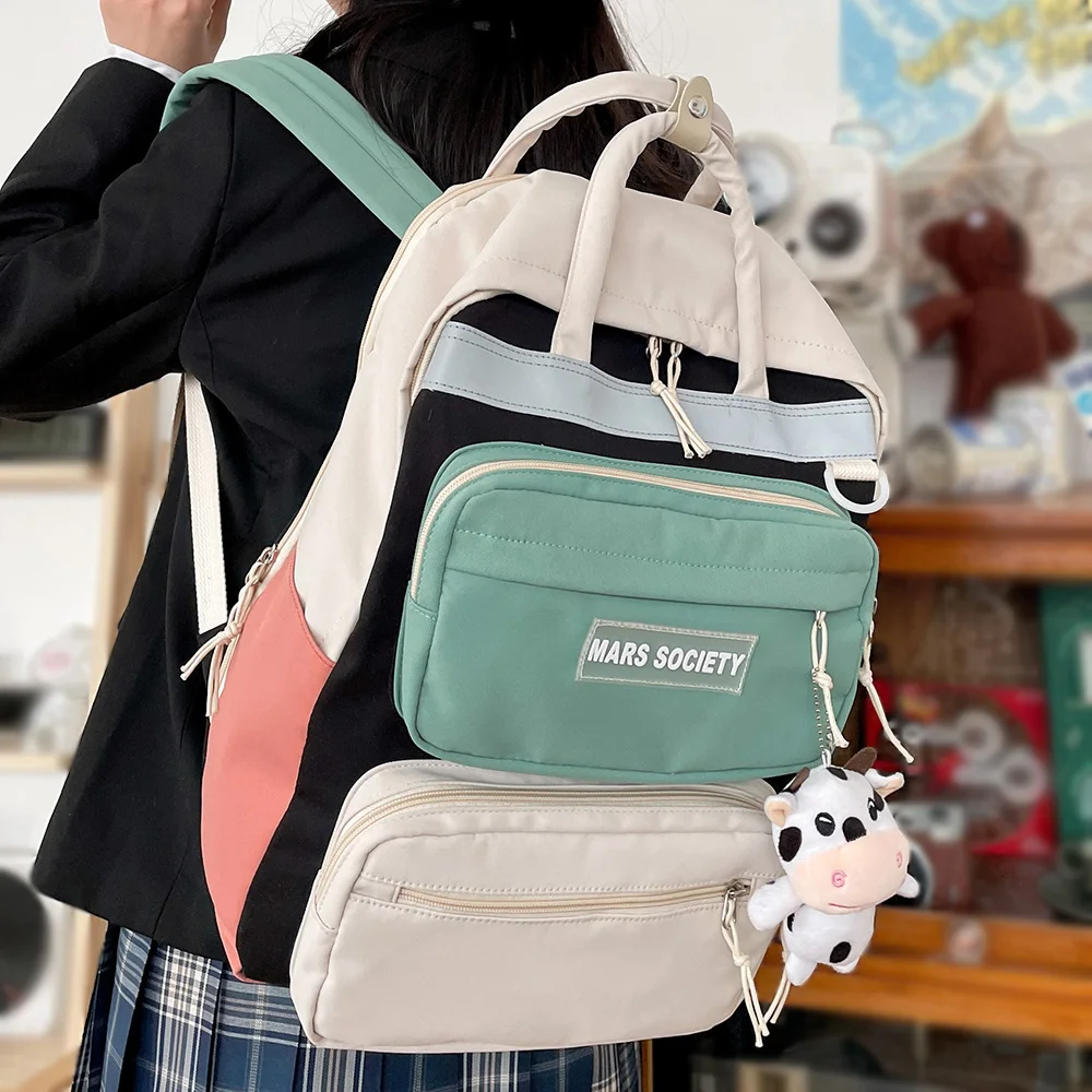 

College Student Kawaii Backpack Women Harajuku Bag School High Capacity Laptop Backpack Travel Cute Girl Book Female Bag Fashion