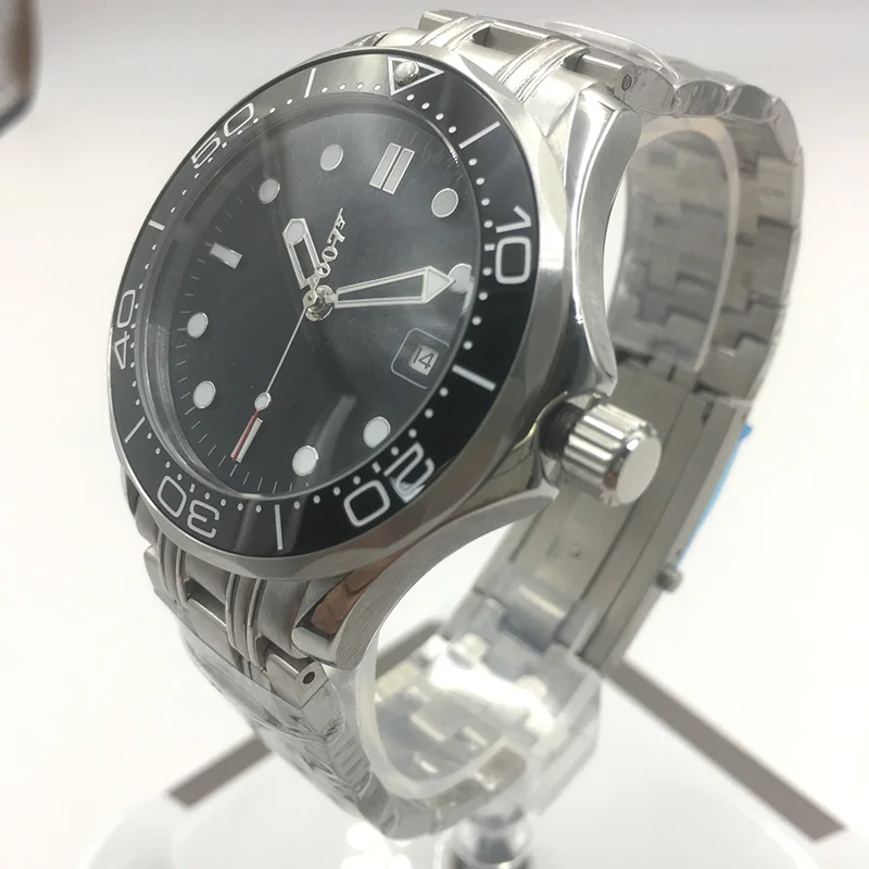 007 автоматические механические часы с черным циферблатом мужские керамические
