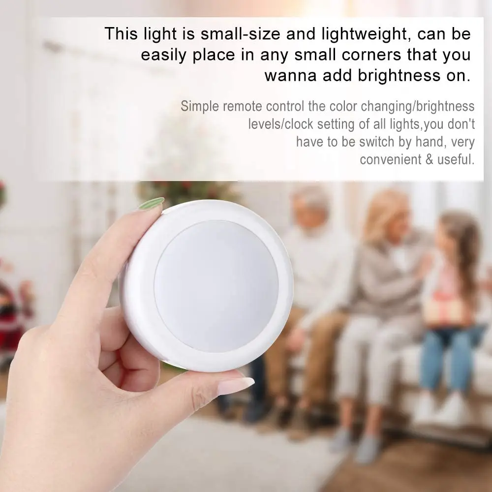 1/3/6/12 шт. в упаковке меняющий цвет светодиодный светильник для шайбы с пультом