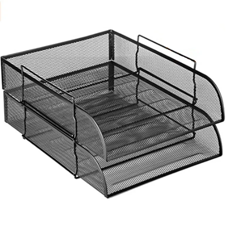 

Metal File Tray Desk Accessorie Magazine Holder Document File Letter Book Office A4 Paper Organizer Layering Paper Storage Tray