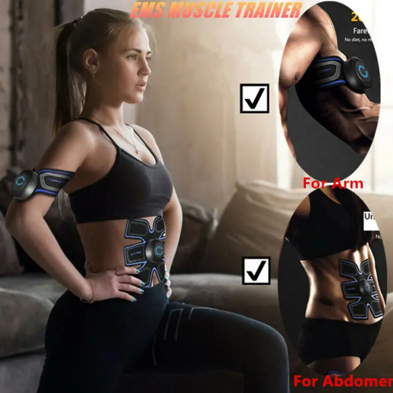 Набор для тренировки мышц Sixpack черный Электрический пояс из АБС пластика ленивых