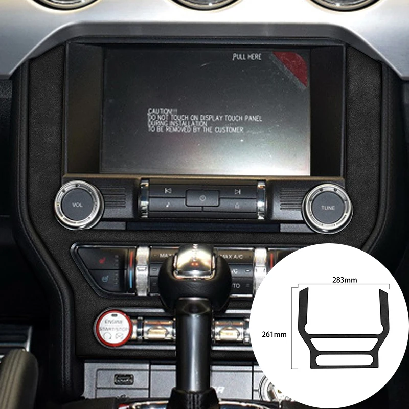 

For Ford Mustang 2015-2019 Alcantara Suede Car Navigation Center Console Panel Strip Cover Trim Stickers Internal Accessories