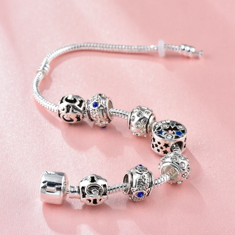 Браслеты и браслеты attrtto с серебряными звездами хамсой для женщин ювелирный